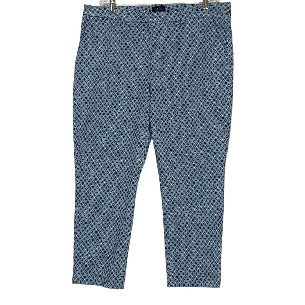 NYDJ Green/Blue Print Everyday Ankle Trousers, 18W
